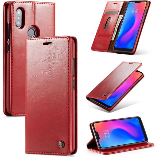 Caseme 003 Housse Xiaomi Redmi 6 Pro Etui Porte-Monnaie - Rouge