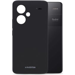 Mobilize Rubber Gelly Coque Xiaomi Redmi Note 13 Pro Plus Coque arrière en TPU Souple - Noir