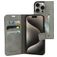 Mobiparts Classic Wallet Housse iPhone 15 Pro Etui Porte-Monnaie - Granite Grey