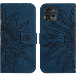 Mobigear Sunflower Housse Motorola Moto G72 Etui Porte-Monnaie - Bleu