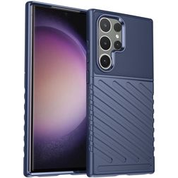 Mobigear Groove Samsung Galaxy S24 Ultra TPU souple Coque arrière - Bleu