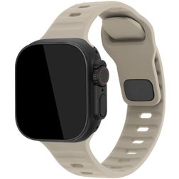 Mobilize Sports Bracelet Silicone Apple Watch Fermeture à clou et passant - 42/41/40/38 mm - Lumière stellaire