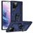 Mobigear Armor Ring Samsung Galaxy S22 Ultra Plastique rigide Coque arrière Antichoc avec bague de maintien - Bleu