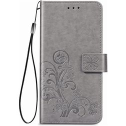 Mobigear Clover Motorola One Fusion Plus Étui Portefeuille - Gris