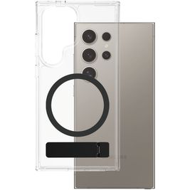 CARE by PanzerGlass Feature Case Coque Samsung Galaxy S25 Ultra MagSafe Coque arrière Rigide Anti-Chocs avec Support Amovible - Transparent / Noir