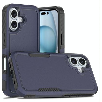 Mobigear Heavy Armor Coque iPhone 16 Coque arrière Rigide Anti-Chocs - Dark Blue