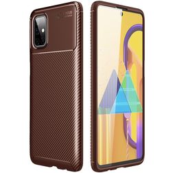 Mobigear Racing Coque Samsung Galaxy M51 Coque arrière en TPU Souple - Marron