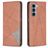 Mobigear Rhombus Slim Housse Motorola Moto G200 5G Etui - Marron