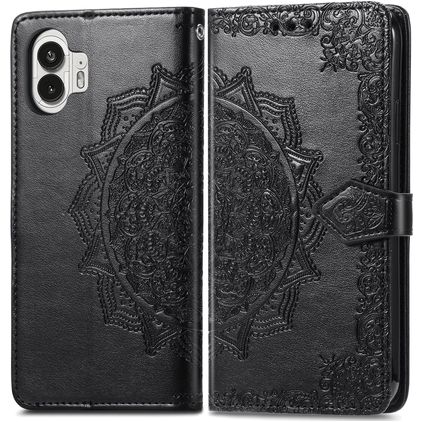 Mobigear Mandala Housse Nothing Phone (2) Etui Porte-Monnaie - Noir
