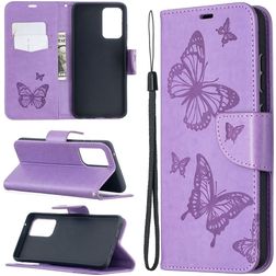 Mobigear Butterfly Housse Samsung Galaxy A52 Etui Porte-Monnaie - Violet