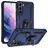 Mobigear Armor Ring Coque Samsung Galaxy S22 Coque arrière Rigide Anti-Chocs avec Anneau-Support - Bleu