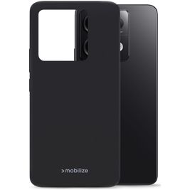 Mobilize Rubber Gelly Coque POCO X6 Coque arrière en TPU Souple - Matt Black
