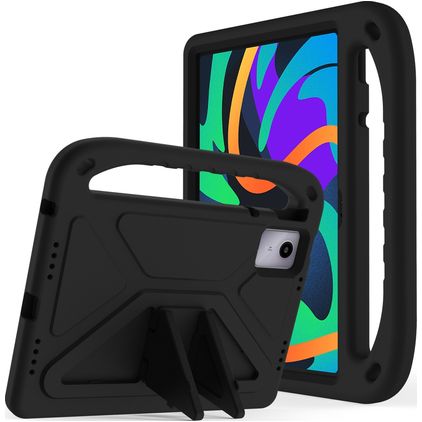 Mobigear AeroArmor Coque Lenovo Tab P12 Coque de tablette pour enfants avec Poignée Enfants en EVA + Porte-crayon - Noir