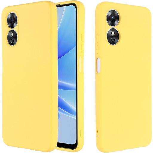 Mobigear Rubber Touch Coque OPPO A17 Coque arrière en Silicone - Jaune