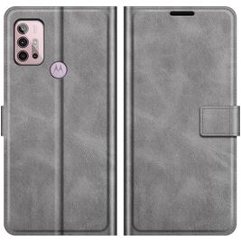 Mobigear Wallet Housse Motorola Moto G10 Etui Porte-Monnaie - Gris