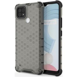 Mobigear Honeycomb Coque Realme C21 Coque arrière Rigide Anti-Chocs - Noir