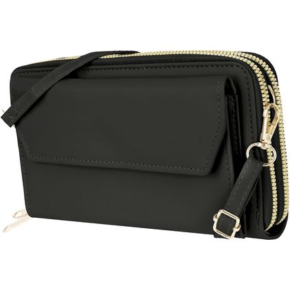 Antonio Fonzo Crossbody Clutch Sac téléphone - Large - Noir