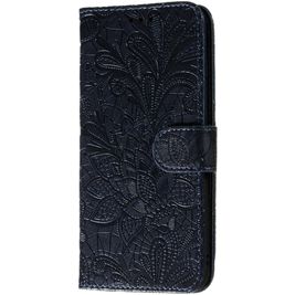 Mobigear Flowers Housse Motorola Moto E6s (2020) Etui Porte-Monnaie - Dark Blue