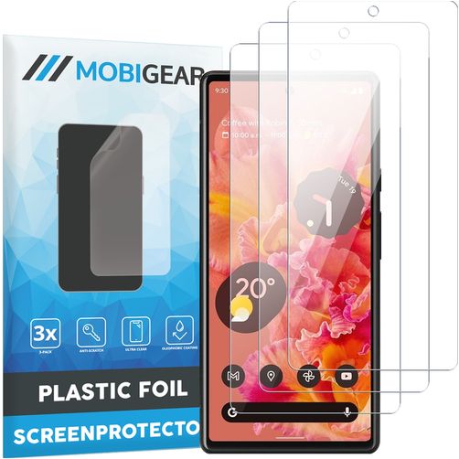 Mobigear Google Pixel 6 Protection d'écran Film - Compatible coque (Lot de 3)