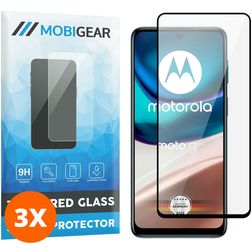 Mobigear Premium Motorola Moto G42 Verre trempé Protection d'écran - Compatible Coque - Noir (Lot de 3)