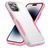 Mobigear Heavy Armor Coque iPhone 14 Pro Coque arrière Rigide Anti-Chocs - Blanc / Rose