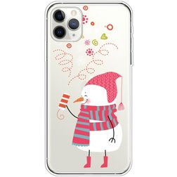 Mobigear Design Coque iPhone 11 Pro Max Coque arrière en TPU Souple - Bonhomme de neige