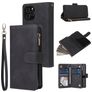 Mobigear Zipper Housse iPhone 12 Etui Porte-Monnaie - Noir