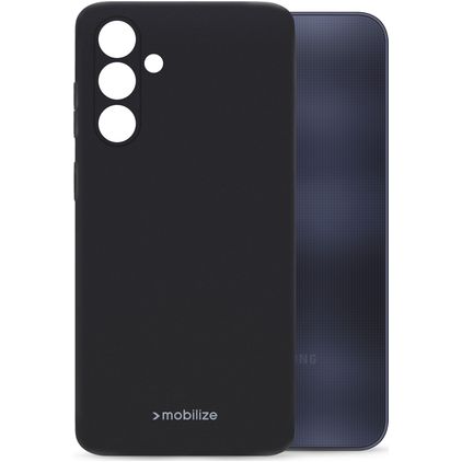 Mobilize Rubber Gelly Coque Samsung Galaxy A25 Coque arrière en TPU Souple - Matt Black