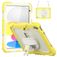 Mobigear SureGrip Xtreme Coque iPad 10 (2022) Coque arrière en Plastique rigide,Silicone + Bandoulière + Support Amovible - Jaune