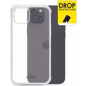 My Style Protective Flex Coque Transparente iPhone 15 Plus Coque arrière en TPU Souple Anti-Chocs - Transparent