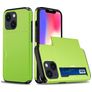 Mobigear Card Coque iPhone 15 Plus Coque arrière Rigide Anti-Chocs avec Porte-Cartes - Vert