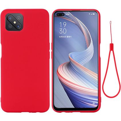 Mobigear Rubber Touch Coque OPPO Reno 4 Z 5G Coque arrière en Silicone - Rouge
