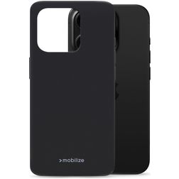 Mobilize Rubber Gelly Coque iPhone 16 Pro Coque arrière en TPU Souple - Noir