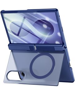 Mobigear Kickstand Coque Samsung Galaxy Z Fold 8 MagSafe Coque arrière Rigide Anti-Chocs avec Support Amovible - Bleu
