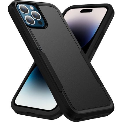 Mobigear Heavy Armor Coque iPhone 14 Pro Coque arrière Rigide Anti-Chocs - Noir