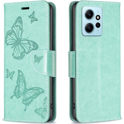 Mobigear Butterfly Xiaomi Redmi Note 12 Étui Portefeuille - Vert