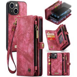Caseme 008 Housse iPhone 13 Etui avec Coque Détachable Porte-Monnaie - Rouge
