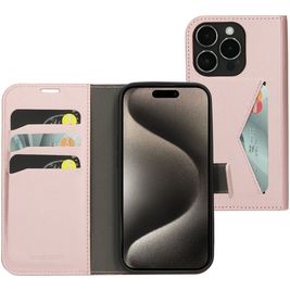 Mobiparts Classic Wallet Housse iPhone 15 Pro Etui Porte-Monnaie - Rose