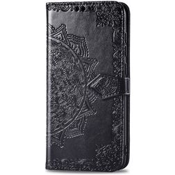 Mobigear Mandala Housse Motorola Moto E6s (2020) Etui Porte-Monnaie - Noir