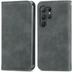 Mobigear Retro Slim Housse Samsung Galaxy S25 Ultra Etui Porte-Monnaie - Gris