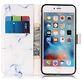 Mobigear Marble Housse iPhone 8 Plus Etui Porte-Monnaie - White Marble