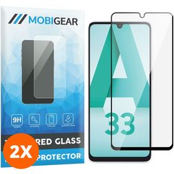 Mobigear Premium Samsung Galaxy A33 Verre trempé Protection d'écran - Compatible coque - Noir (Lot de 2)