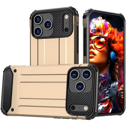 Mobigear Outdoor Coque iPhone 17 Pro Max Coque arrière Rigide Anti-Chocs - Or