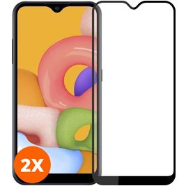 Mobigear Premium Samsung Galaxy A01 Verre trempé Protection d'écran - Compatible Coque - Noir (Lot de 2)