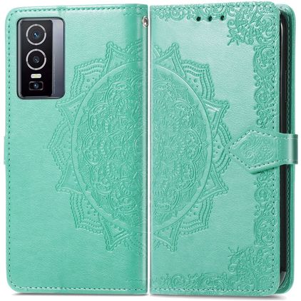 Mobigear Mandala Vivo Y76 Étui Portefeuille - Vert