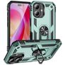 Mobigear Armor Ring Coque iPhone 16 Coque arrière Rigide Anti-Chocs avec Anneau-Support - Vert
