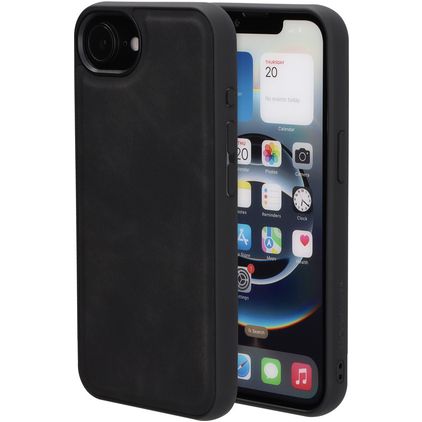 Mobiparts Classic Coque iPhone 17e MagSafe Coque arrière en TPU,Similicuir - Graphite Black