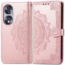 Mobigear Mandala Housse HONOR 70 Etui Porte-Monnaie - Rose doré
