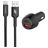 Mobigear Essentials Double USB / USB-C Chargeur voiture Apple Lightning 1 mètre Power Delivery 48W - Noir