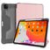 Mutural Tri-Fold Tough Coque iPad Pro 12.9 Pouces (2021) Etui + Porte-crayon - Noir / Rose doré
